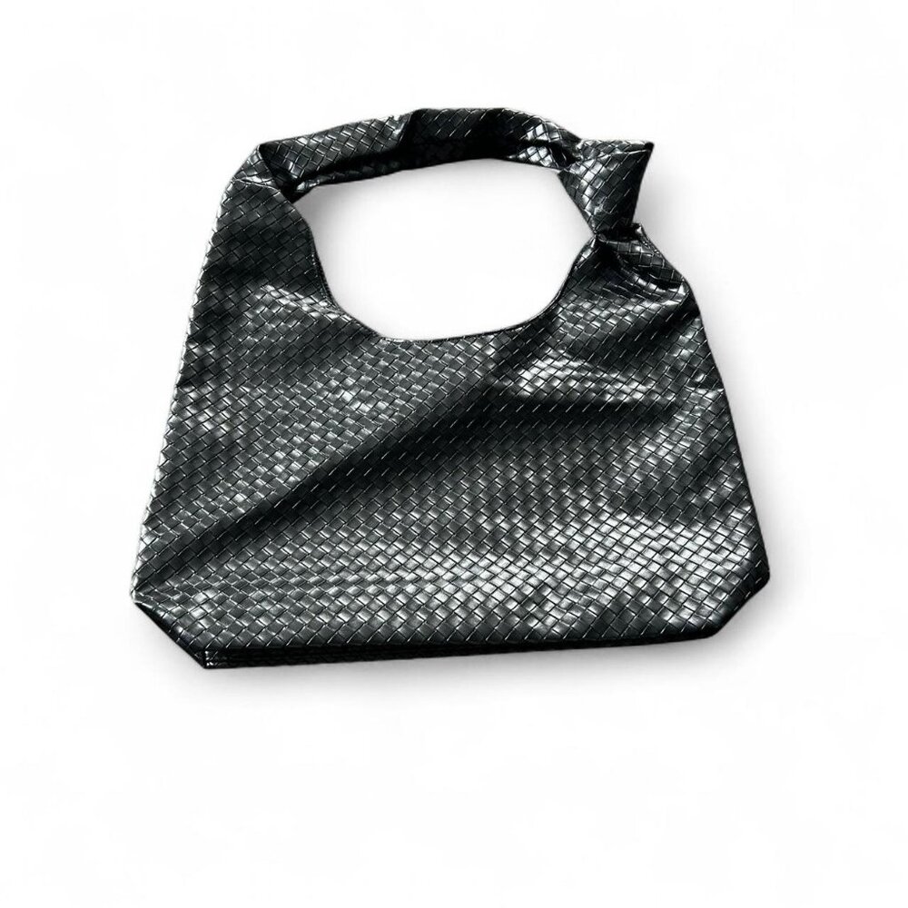 Black woven hobo pleather shoulder bag #luxurybag   Faux leather